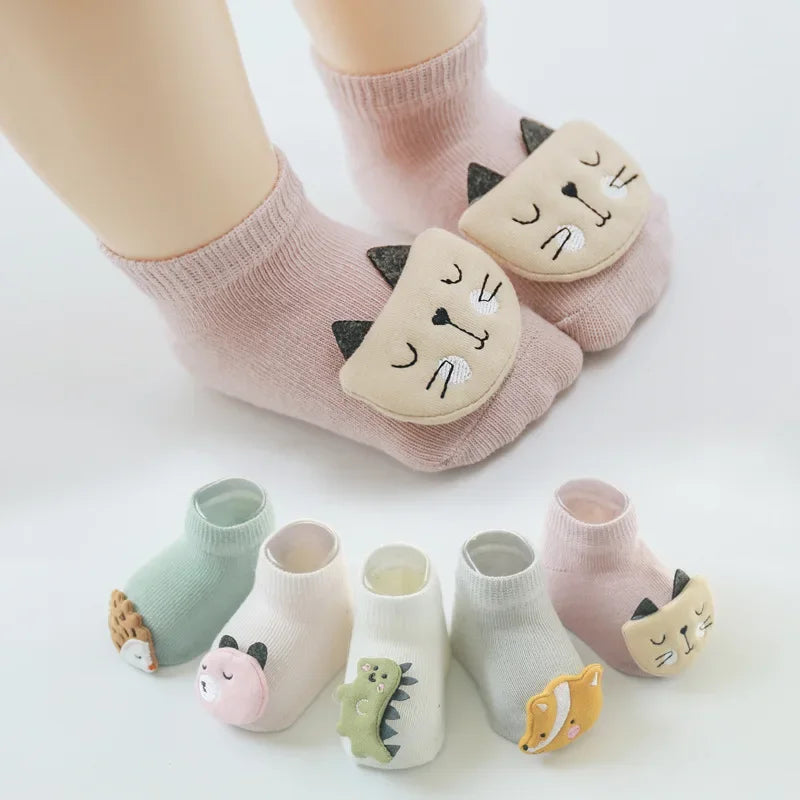 Chaussettes antidérapantes bébé/ Lot de 3 paires de chausson